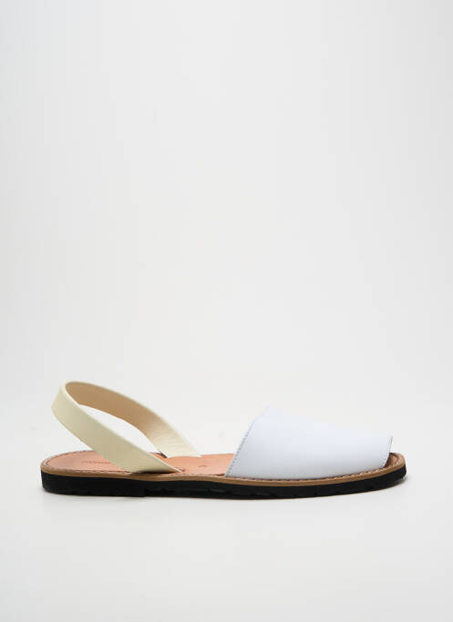 Sandales/nu pieds tissage satiné talon plat jusqu'à 3cm blanc MINORQUINES femme