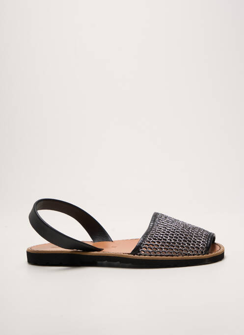 Sandales/nu pieds tissage satiné talon plat jusqu'à 3cm argent MINORQUINES femme