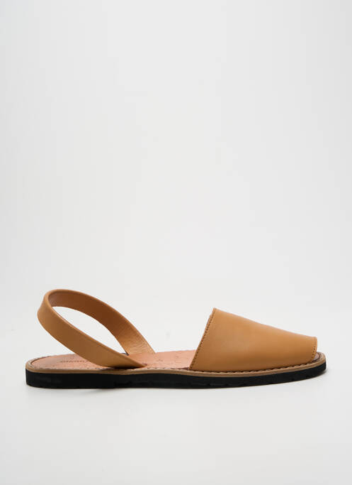 Sandales/nu pieds tissage satiné talon plat jusqu'à 3cm marron MINORQUINES femme