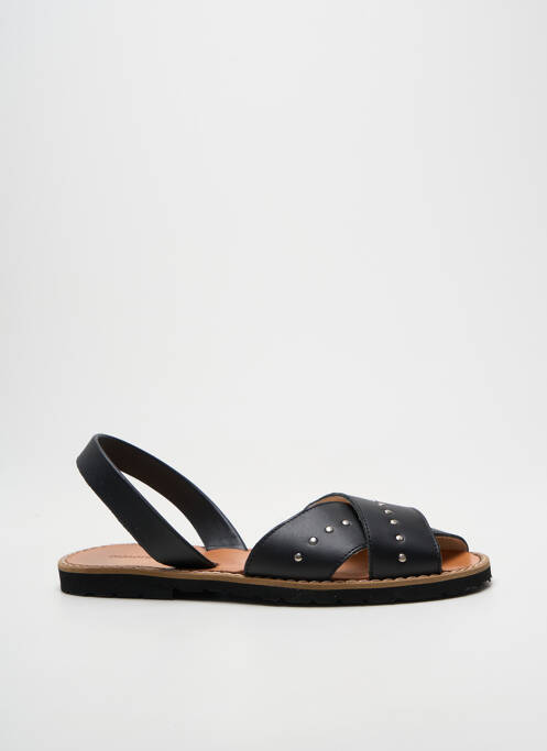 Sandales/nu pieds tissage satiné talon plat jusqu'à 3cm noir MINORQUINES femme