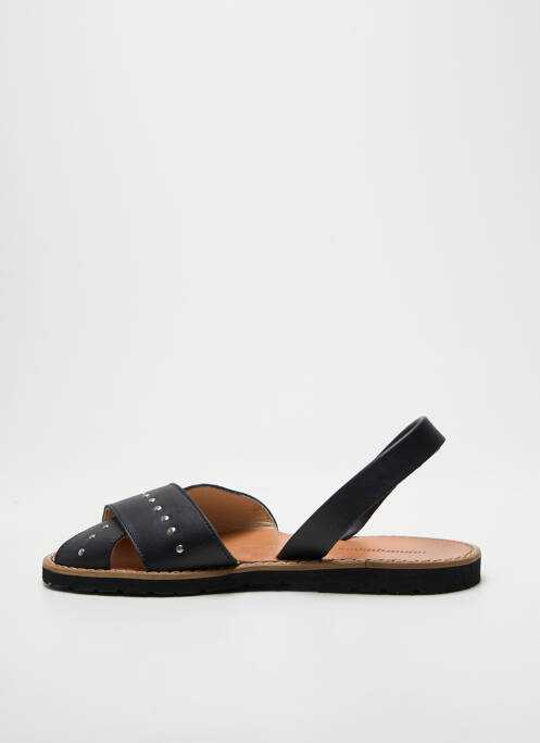 Sandales/nu pieds tissage satiné talon plat jusqu'à 3cm noir MINORQUINES femme