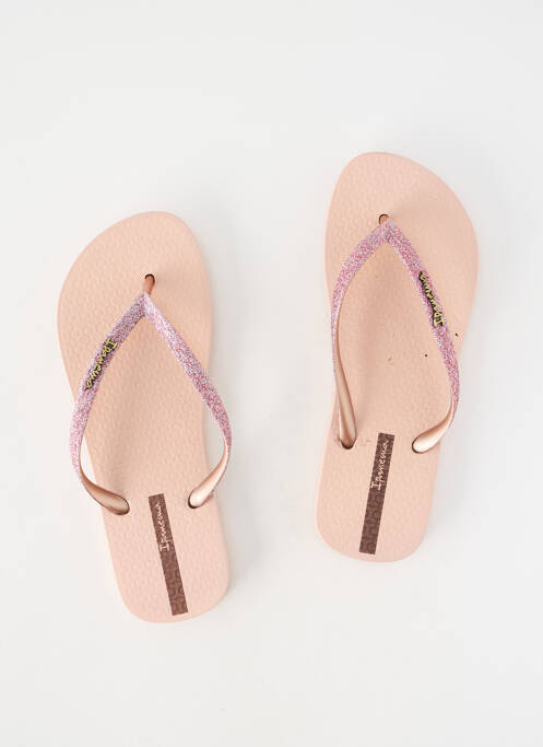 Tongs bout ouvert talon plat jusqu'à 3cm rose IPANEMA femme