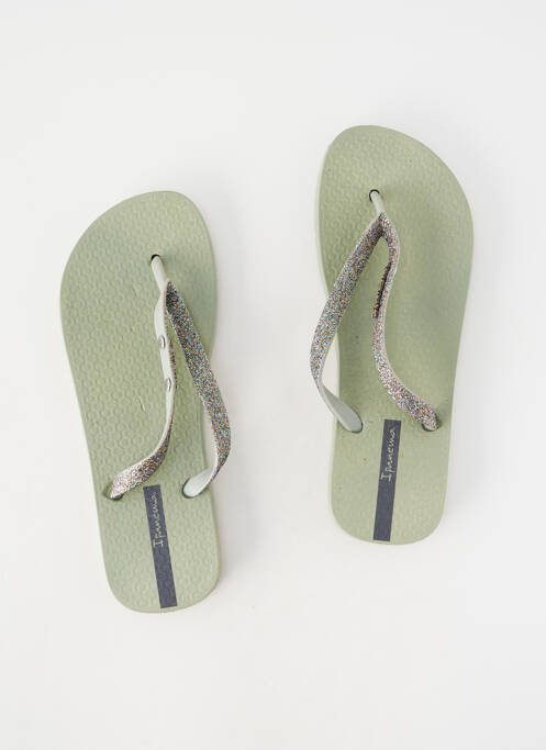 Tongs bout ouvert talon plat jusqu'à 3cm vert IPANEMA femme