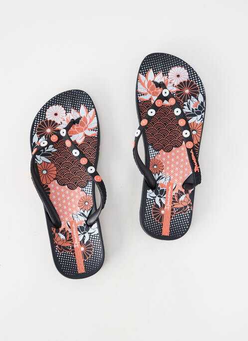 Tongs bout ouvert talon plat jusqu'à 3cm noir IPANEMA femme