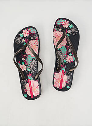 Tongs bout ouvert talon plat jusqu'à 3cm noir IPANEMA femme