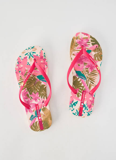 Tongs bout ouvert talon plat jusqu'à 3cm rose IPANEMA femme
