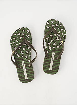 Tongs bout ouvert talon plat jusqu'à 3cm vert IPANEMA femme