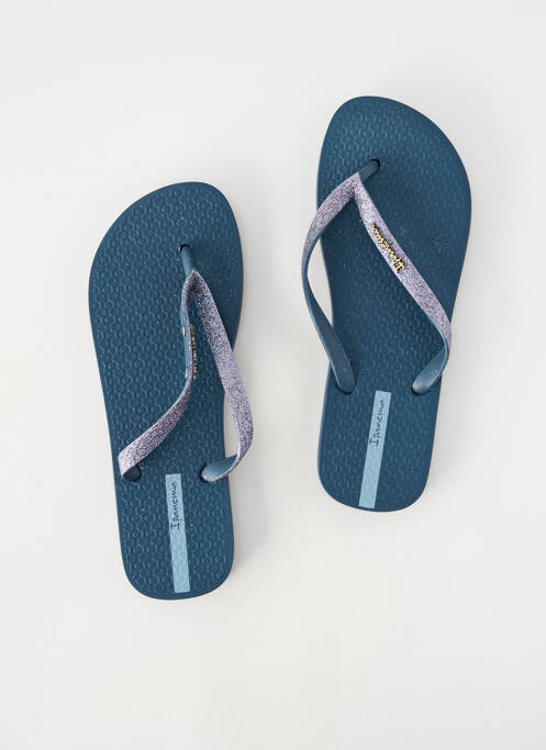 Tongs tissage tissage pailleté talon plat jusqu'à 3cm bleu IPANEMA femme