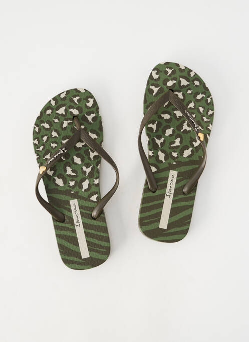 Tongs bout ouvert talon plat jusqu'à 3cm vert IPANEMA femme