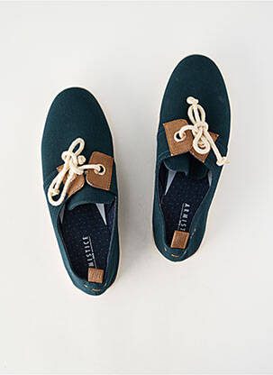 Baskets bout rond talon plat jusqu'à 3cm vert ARMISTICE femme