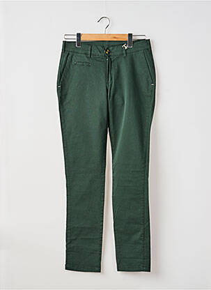 Pantalon chino tissage popeline taille normale vert FAGUO homme