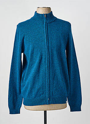 Gilet manches longues tissage chiné bleu HARRIS WILSON homme
