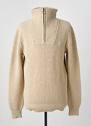 Pull stretch manches longues beige FAGUO homme