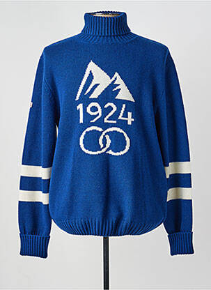 Pull col roulé stretch manches longues bleu SPORTS D'EPOQUE homme