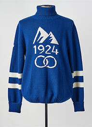 Pull col roulé stretch manches longues bleu SPORTS D'EPOQUE homme