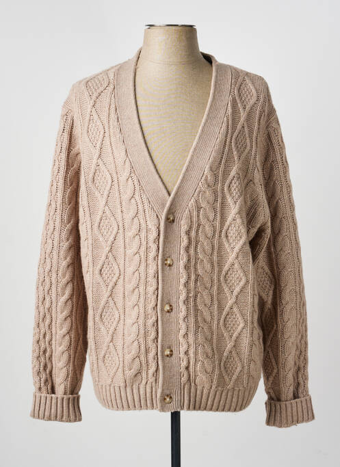 Gilet manches longues col v marron LEVIS homme
