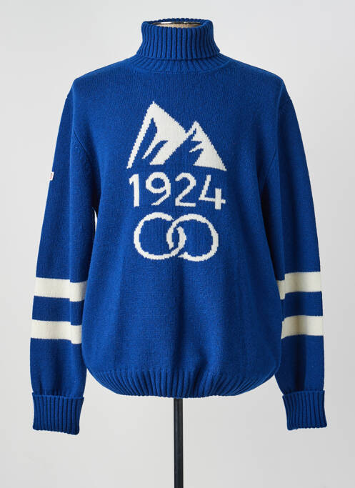 Pull col roulé stretch manches longues bleu SPORTS D'EPOQUE homme