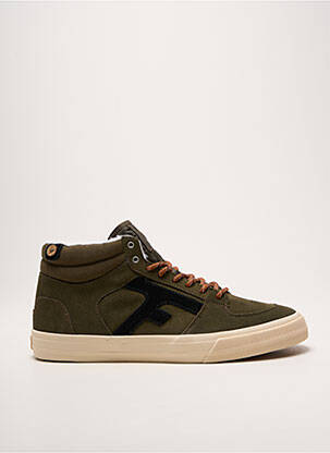 Baskets nubuck bout rond vert FAGUO homme