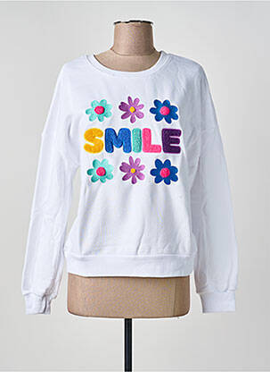 Sweat-shirt stretch manches longues blanc JUBYLEE femme