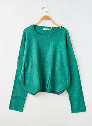 Pull coupe droite manches longues vert JUBYLEE femme