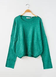 Pull col rond manches longues vert JUBYLEE femme