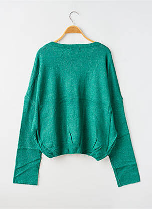 Pull coupe droite manches longues vert JUBYLEE femme