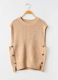 Pull col rond manches courtes marron IT HIPPIE femme