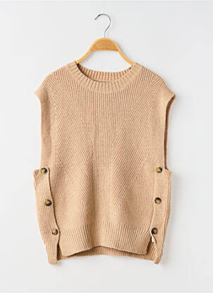 Pull col rond manches courtes marron IT HIPPIE femme