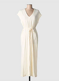 Robe longue manches courtes manches courtes beige MAISON ANJE femme