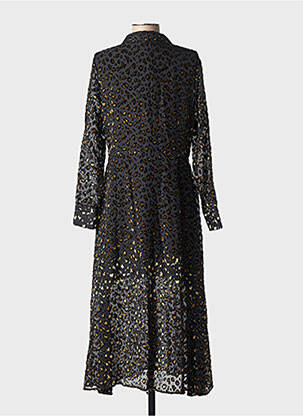 Robe longue manches longues manches longues noir LEO & UGO femme
