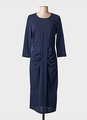 Robe mi-longue manches 3/4 manches 3/4 bleu EGERIE femme