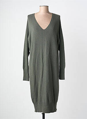 Robe pull col v manches longues vert LA FEE MARABOUTEE femme