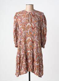 Robe courte manches 3/4 manches 3/4 orange AN' GE femme