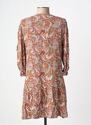 Robe courte manches 3/4 manches 3/4 orange AN' GE femme