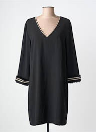 Robe courte manches 3/4 manches 3/4 noir QUEENIE femme