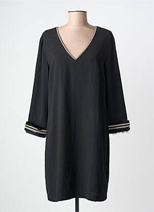 Robe courte manches 3/4 manches 3/4 noir QUEENIE femme