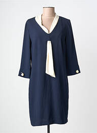 Robe courte manches 3/4 manches 3/4 bleu QUEENIE femme