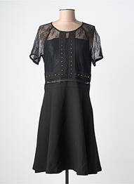 Robe mi-longue manches courtes manches courtes noir SCHOOL RAG femme