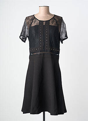 Robe mi-longue manches courtes manches courtes noir SCHOOL RAG femme