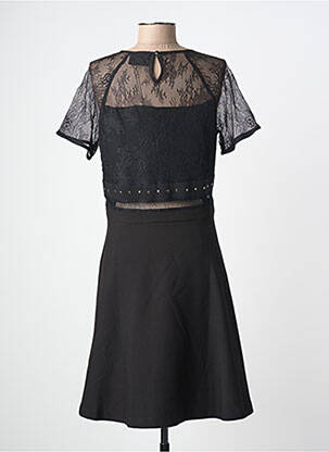 Robe mi-longue manches courtes manches courtes noir SCHOOL RAG femme