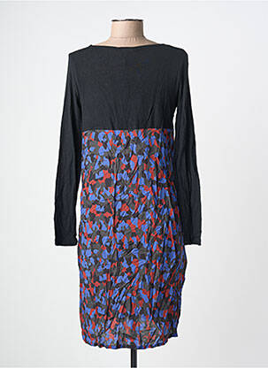 Robe mi-longue manches longues manches longues noir FILIPINE LAHOYA femme