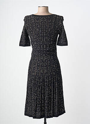 Robe mi-longue manches courtes manches courtes noir LEO & UGO femme