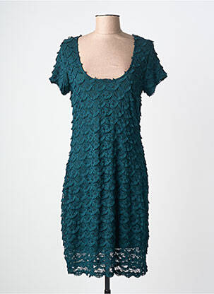 Robe mi-longue manches courtes manches courtes vert EGERIE femme