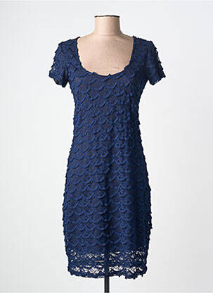 Robe mi-longue manches courtes manches courtes bleu EGERIE femme