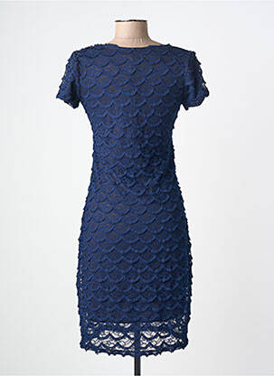 Robe mi-longue manches courtes manches courtes bleu EGERIE femme