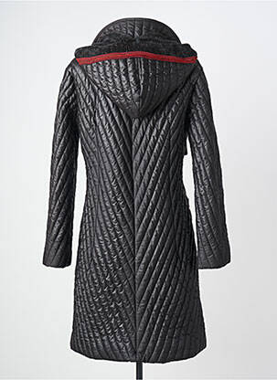Manteau long coupe cintrée a capuche noir LO! LES FILLES femme