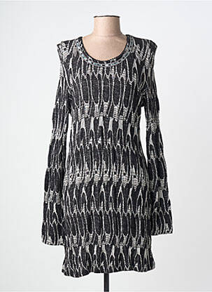 Robe mi-longue manches longues manches longues noir LOLESFILLES femme