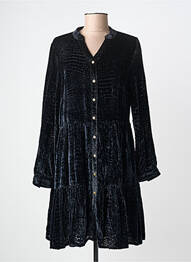 Robe courte manches longues manches longues noir LEO & UGO femme
