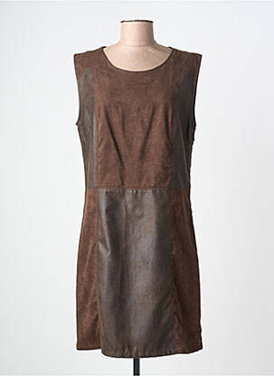 Robe courte sans manche sans manche marron CHIPIE femme