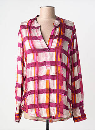 Blouse poignets boutonnés avec fente manches longues violet BELLA JONES femme